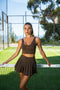 Women's Padel Sports Bra - Espresso